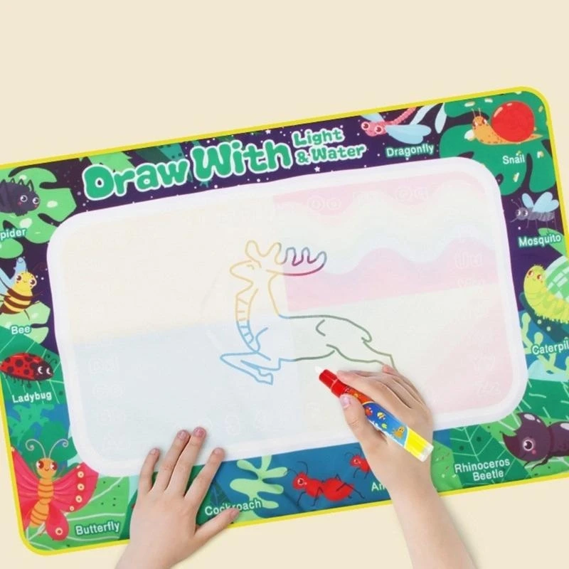 Portable Water Drawing Mat with Pens Stamp Kids Painting Board Baby Play Mat Mat Educational Toy Birthday Gift
