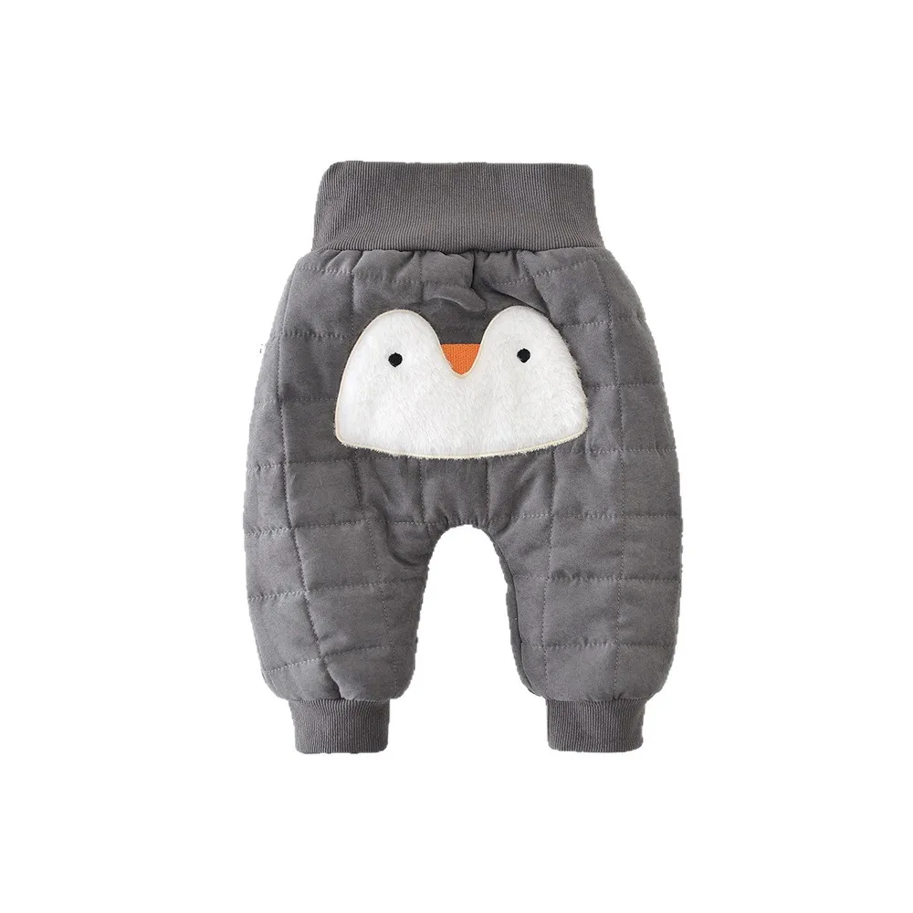 2025 зимние новые бархатные толстые теплые штаны для малышей, хлопковые повседневные штаны для маленьких мальчиков, флисовые брюки с героями мультфильмов для девочек, одежда для малышей