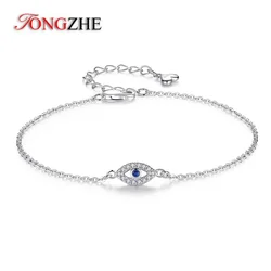 TONGZHE-Bracelet Mauvais Œil en Argent Sterling 925, Bijoux Porte-Bonheur Turque CZ pour Couple, pour Femme