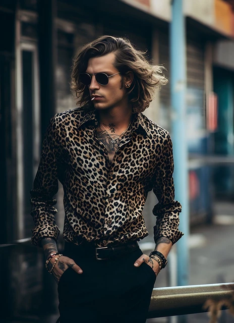 Leopard Men s Shirts For Man Clothing 3D Print Long sleeve Fashion Casual Holiday Mens Floral Camisa Hawaiian Social Reserva AliExpress 200000343