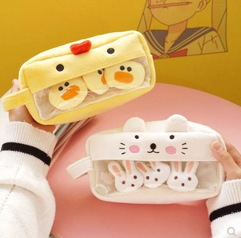 

Pink Plush Kawaii Pencil Case Cute Lovely Pencil Case for Girls Student Pencil Bag Stationery Pencilcase Pen Bag School Supplies