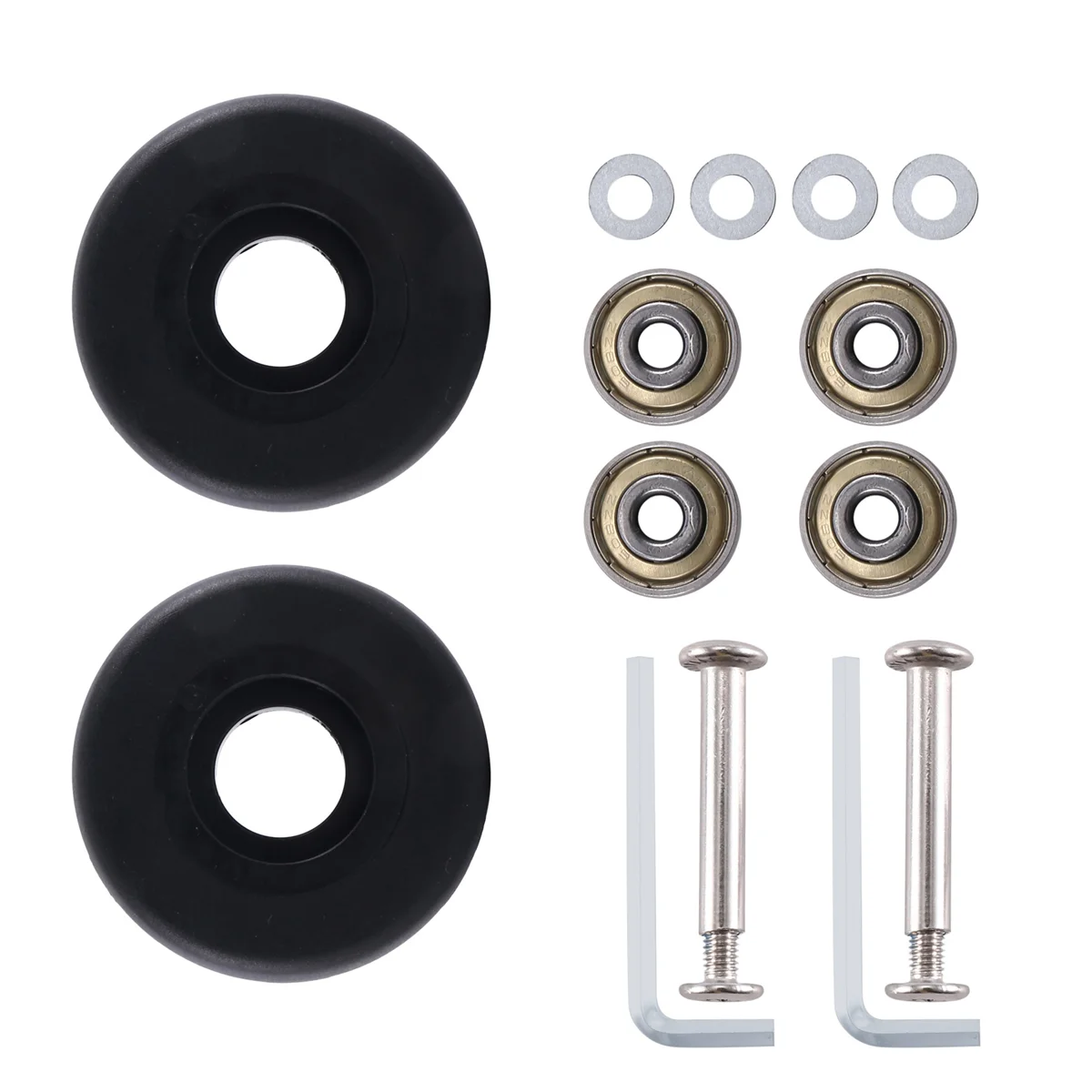 50Mm X 18Mm Luggage Suitcase Replacement Wheels, PU Swivel Caster Wheels Carbon Steel Bearings Repair Kits