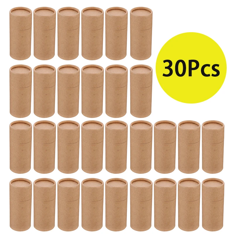 

30Pcs Empty Kraft Paper Jar Tube Round Paperboard Tubes Packaging Box Gift Paper Tube for Tea Coffee Caddy Cosmetic Crafts 10ml