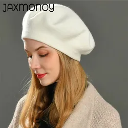Women Wool Berets French Artist Style Warm Winter Beanie Hat Plain Solid Color Elegant Lady All Matched Autumn Painter Caps