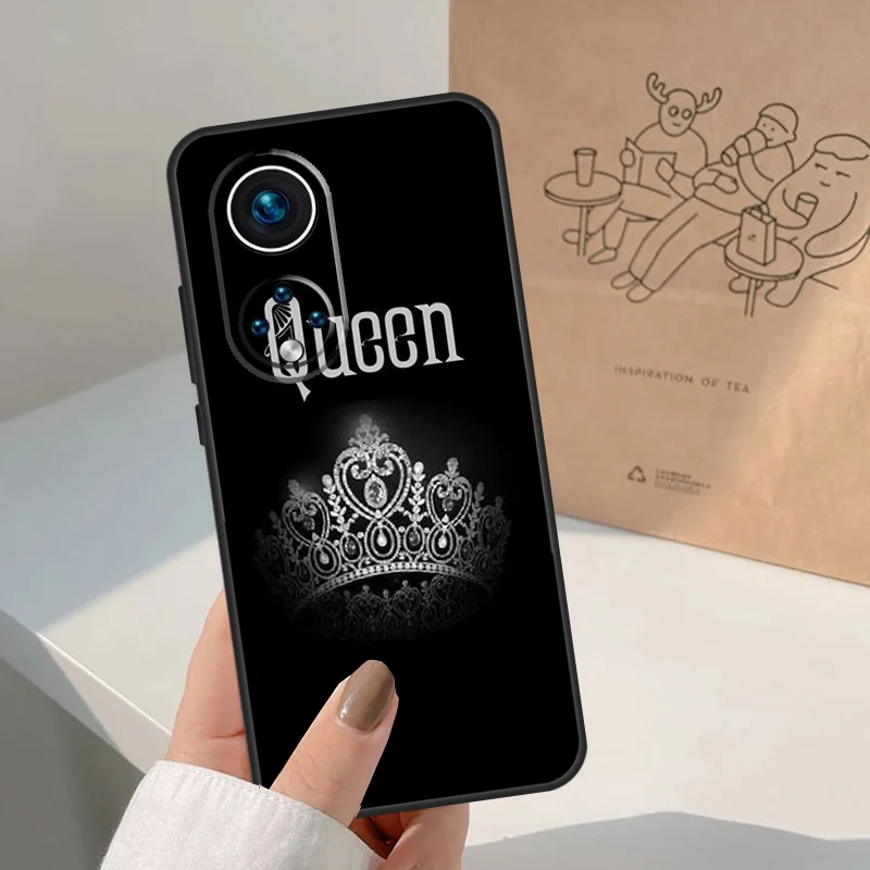 King Queen Couple Lovers For Huawei P20 P30 P40 P60 Pro P Smart Nova 9 5T Honor 70 90 50 Magic5 Lite X7a X9a X8a Case