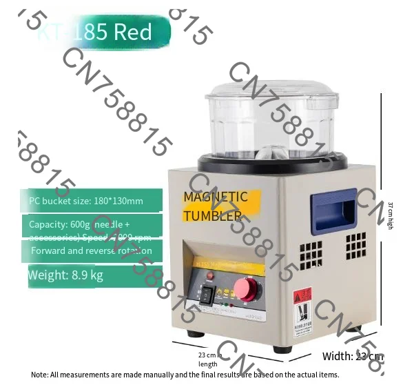 Mini Metal Finisher Finishing Machine AC 110V/220V Gold Precision Parts Polisher，KT-185 Magnetic Tumbler Jewelry Polisher
