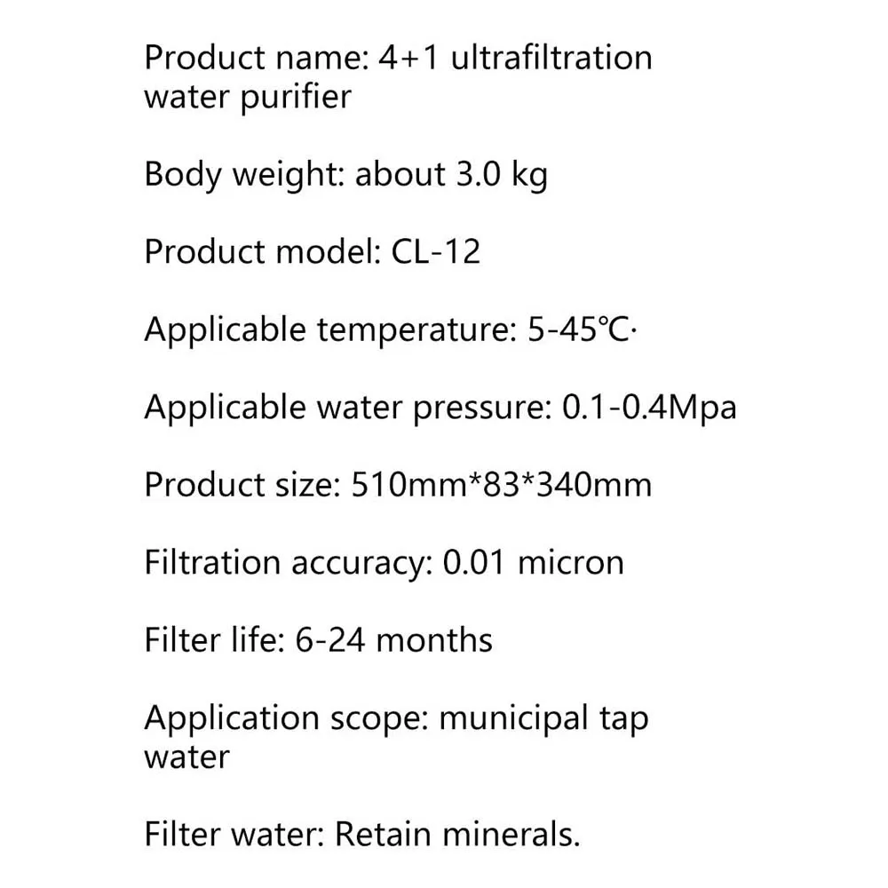 Пятиступенчатый ультрафильтрационный очиститель воды, кухонный фильтр для прямой питьевой воды, фильтр из нержавеющей стали Agua