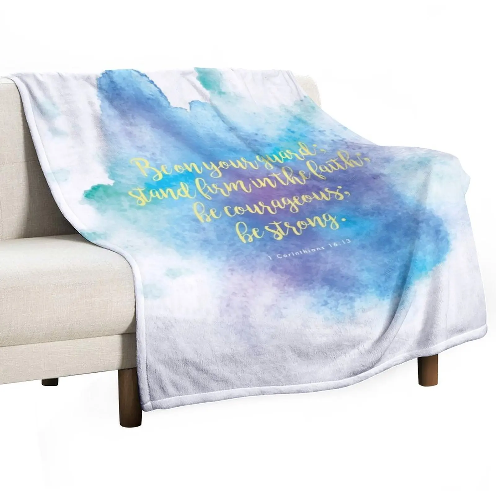 Inspiring Bible Verse- Be Courageous Throw Blanket blankets ands Sofa Throw Travel Kid'S Blankets