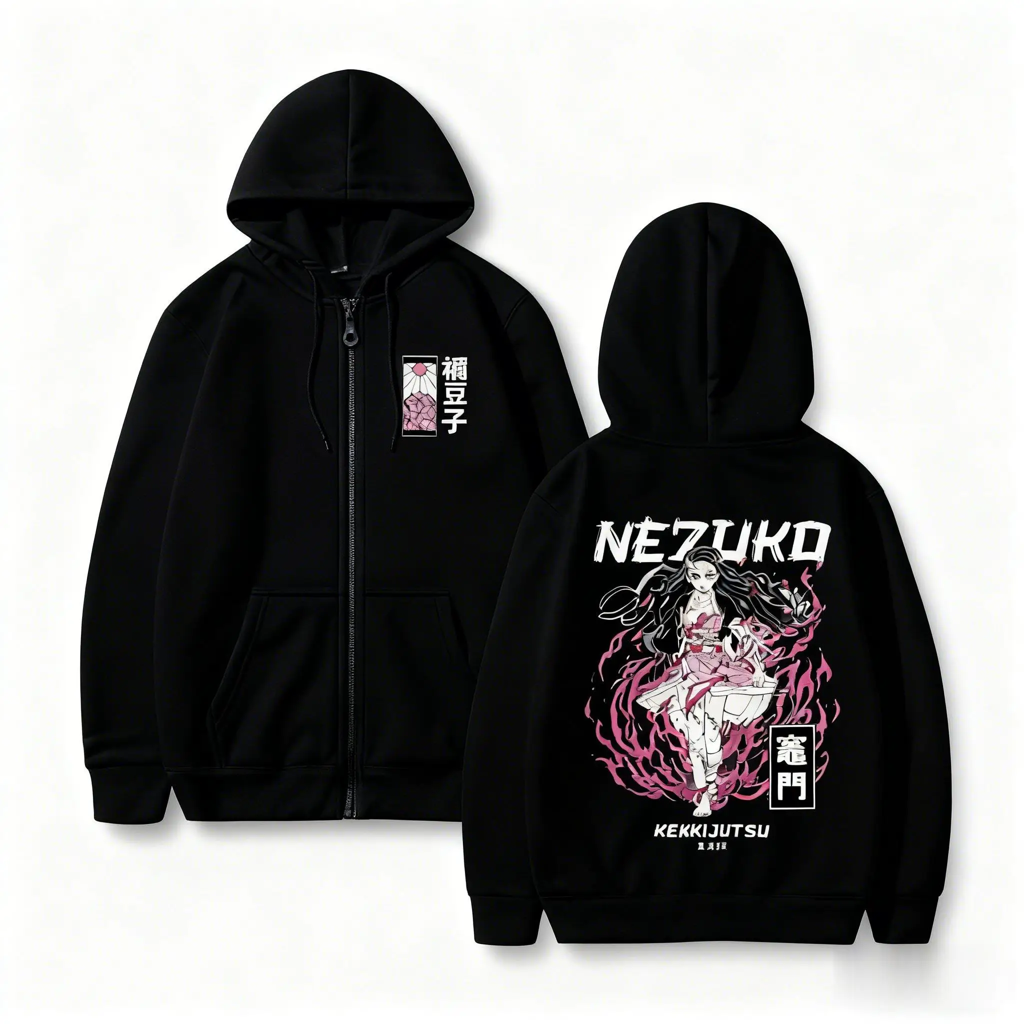 Nezuko Kimetsu No Yaiba Anime Hoodie Pullover Sweatshirt Men Women Zip Up Casual Streetwear Cosplay 2026 Autumn Winter Fashion