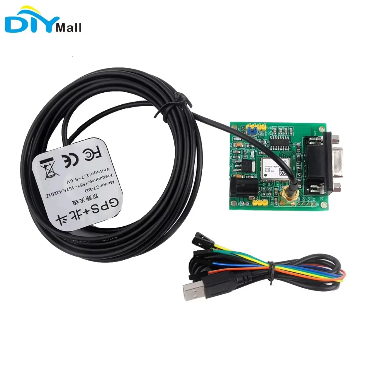 M8T GPS Module Glonass GLNS Development Board RS232 with GPS Antenna Female to Female Cable for Arduino