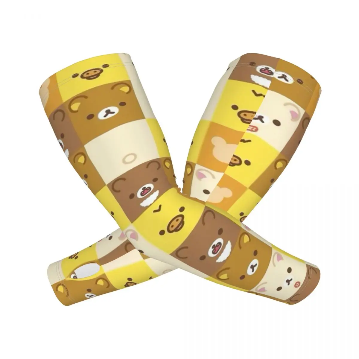 

Rilakkuma Bear уличные нарукавники с защитой от солнца и ультрафиолета, летние ледяные шелковые велосипедные татуировки на рукавах