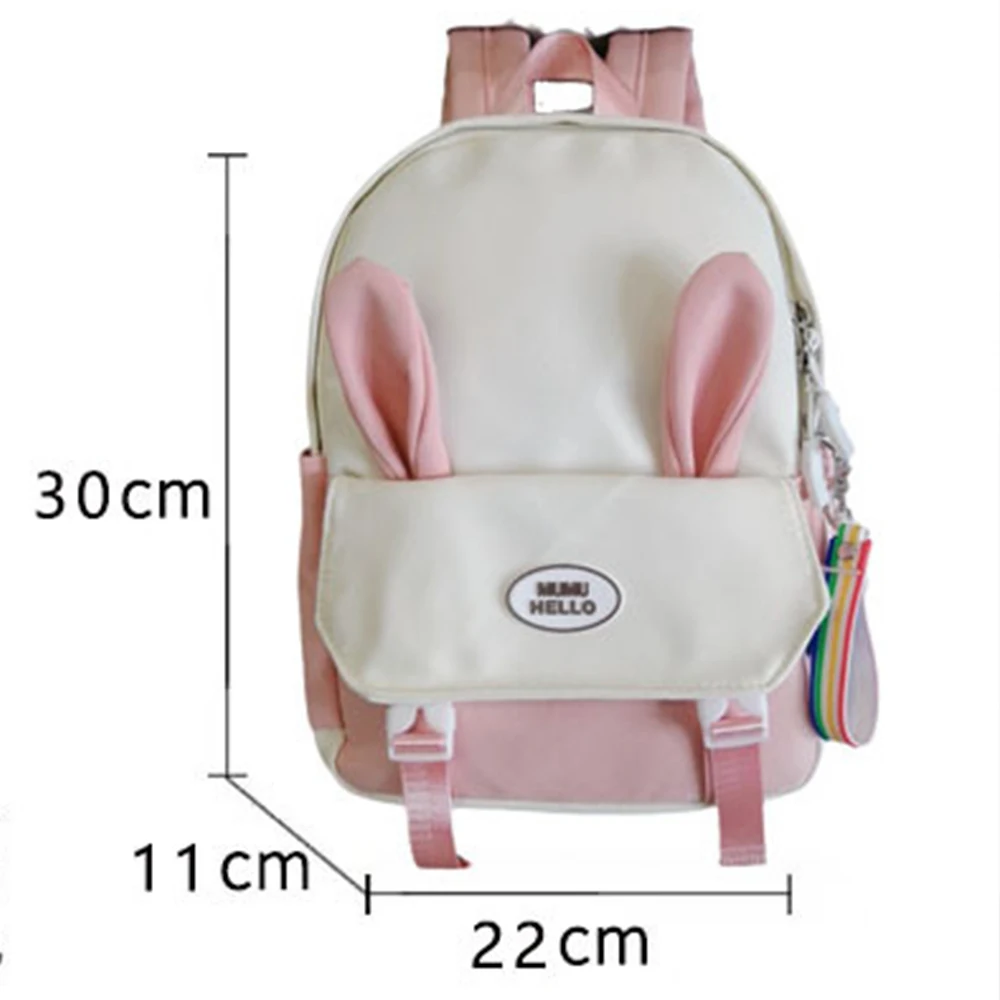 Embroidered New Cute Rabbit Ear Macaron Forest Style Multi-Layer Kindergarten Backpack Customized Children's Name Gift Package