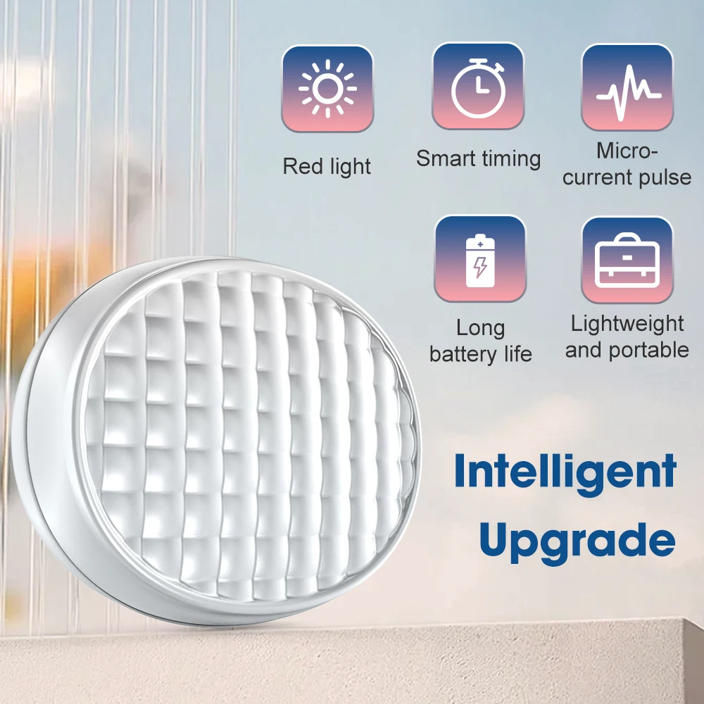 Red Light Under-Eye Patches with Gentle Pulses, 2-Pack Eye Care Device with Charging Case, 660nm 12 LEDs, 3 Levels 10-Min Timer, White