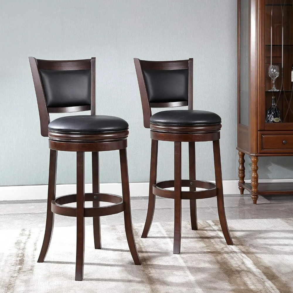 Bar Height, Pack of 2 Swivel Stool, 29-Inch,2-Pack, Cappuccino