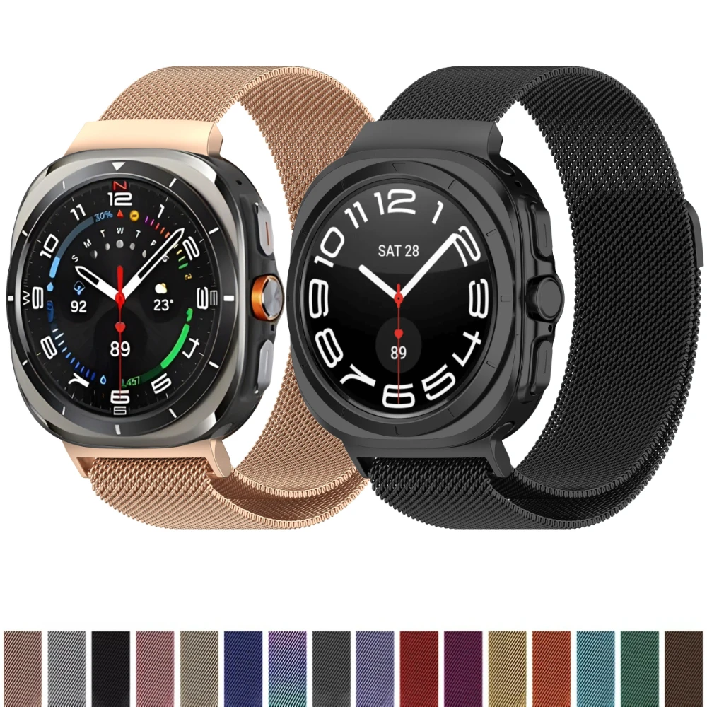 Milanese Strap for Samsung Galaxy Watch 7 Ultra 47mm Stainless Steel No Gaps Magnetic Bracelet for Galaxy Watch 7 Ultra Band