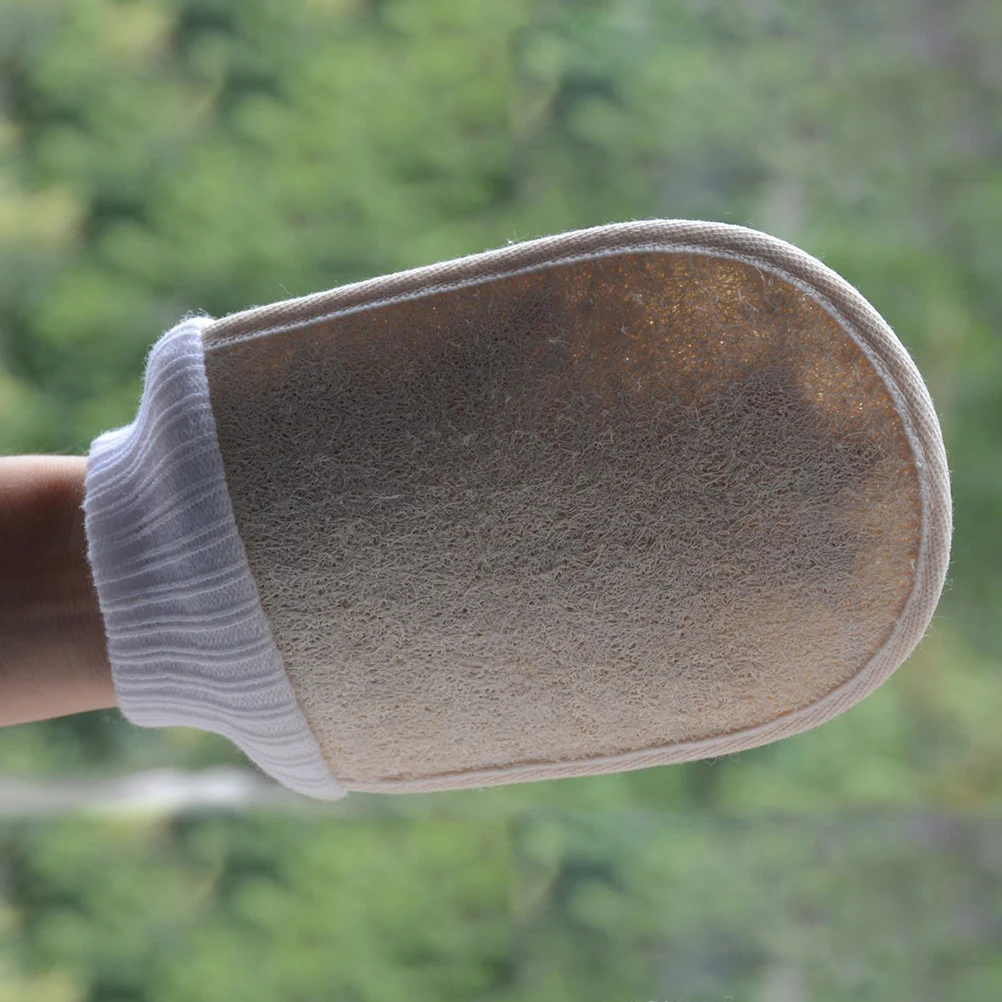 

Natural Loofah Glove Soft Exfoliating Bath Shower Sponge Deep Cleanser Skin Circulation Boost Horniness Removal Body Scrubber