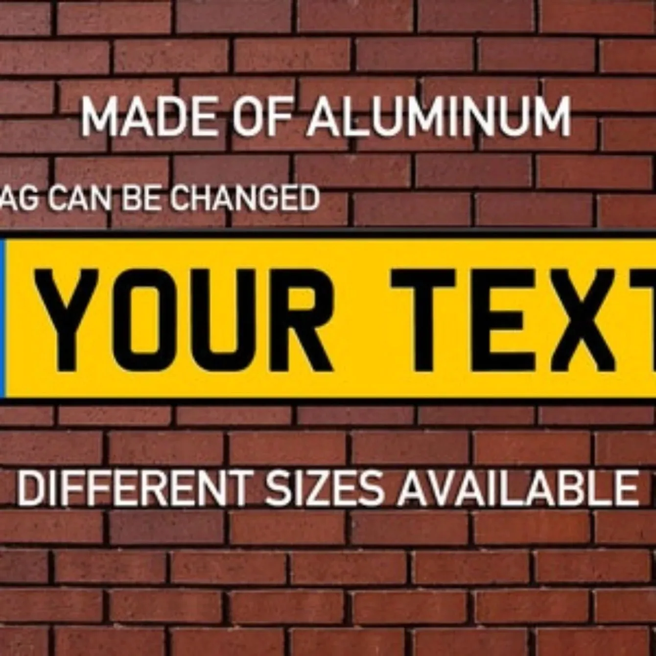 UK Personalised Number Plate (Custom Great Britain License Plate) - Aluminum Decor, Perfect for Garage Wall Accent/Man Cave.