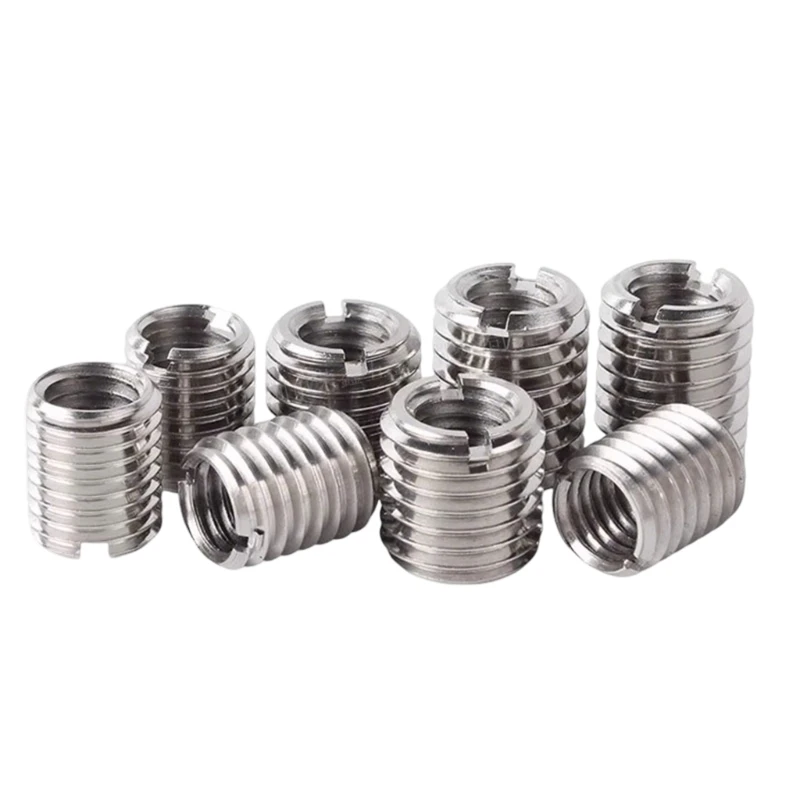 T21C 10Pcs Stainless Steel Thread Repair Tool Kits 2-M16 Insert Nut Sleeve
