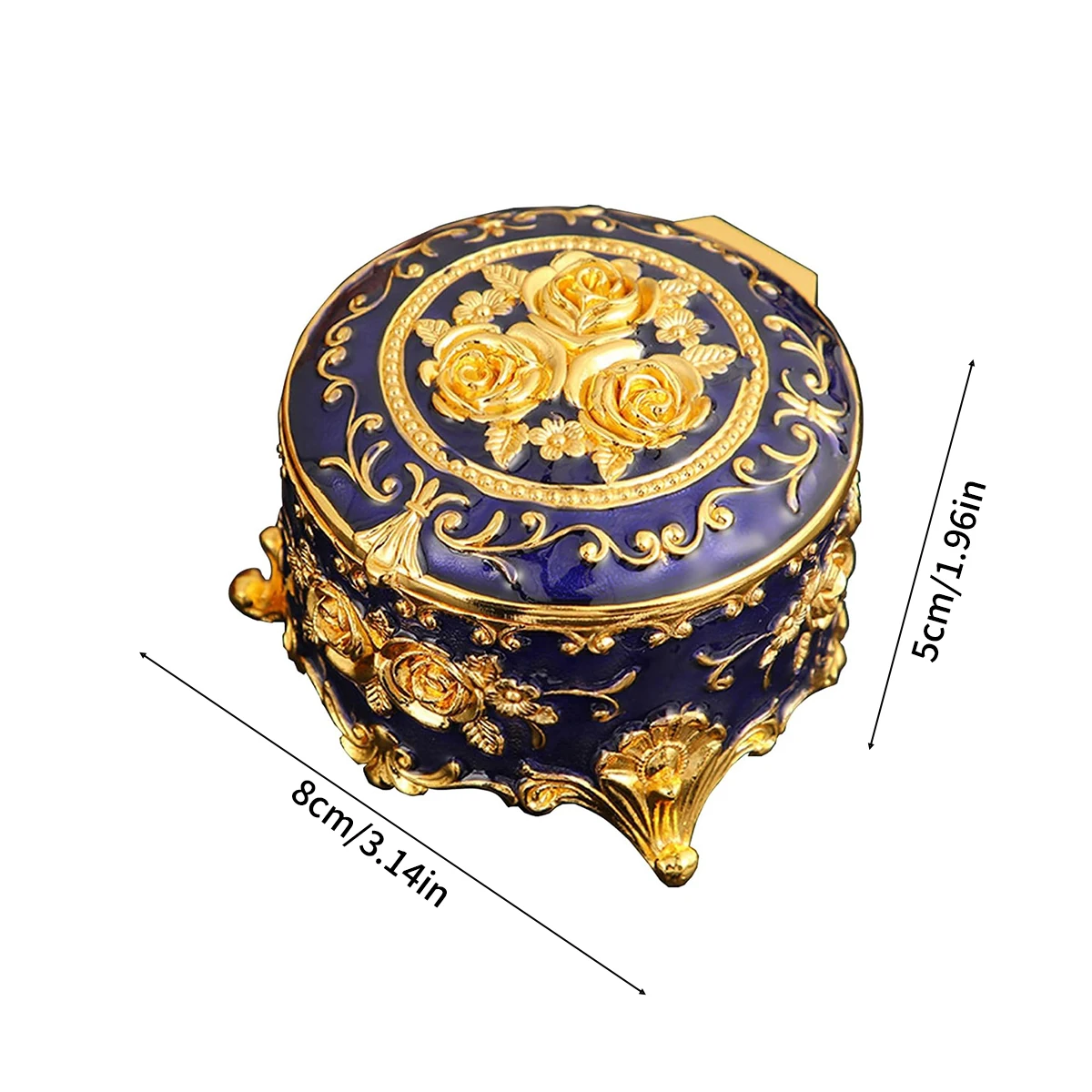 Nordic Exquisite Rose Jewelry Box Retro Home Enamel Color Jewelry Box Creative Desktop Jewelry Storage Box