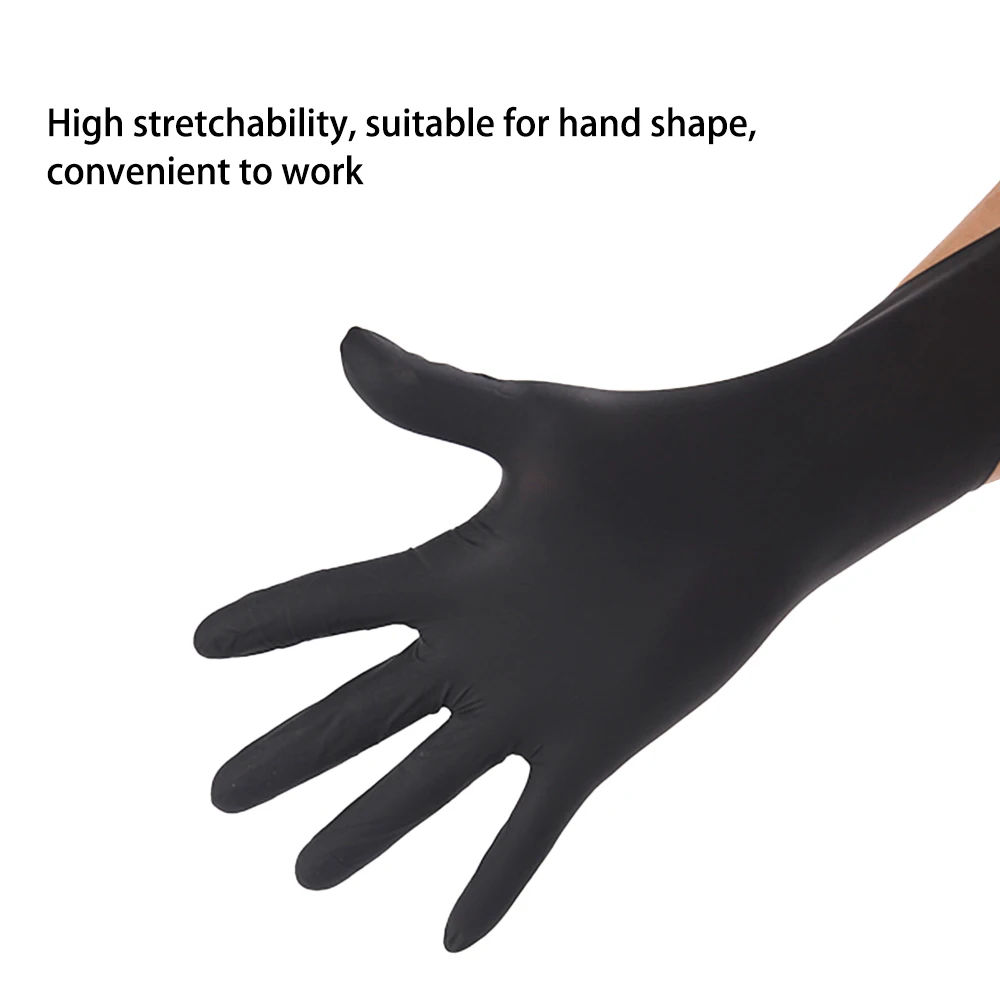 100Pack Disposable Black Nitrile Gloves M/L For Cleaning Hairdressing Waterproof Tattoo Gloves Tattoo Cleaning Accessories