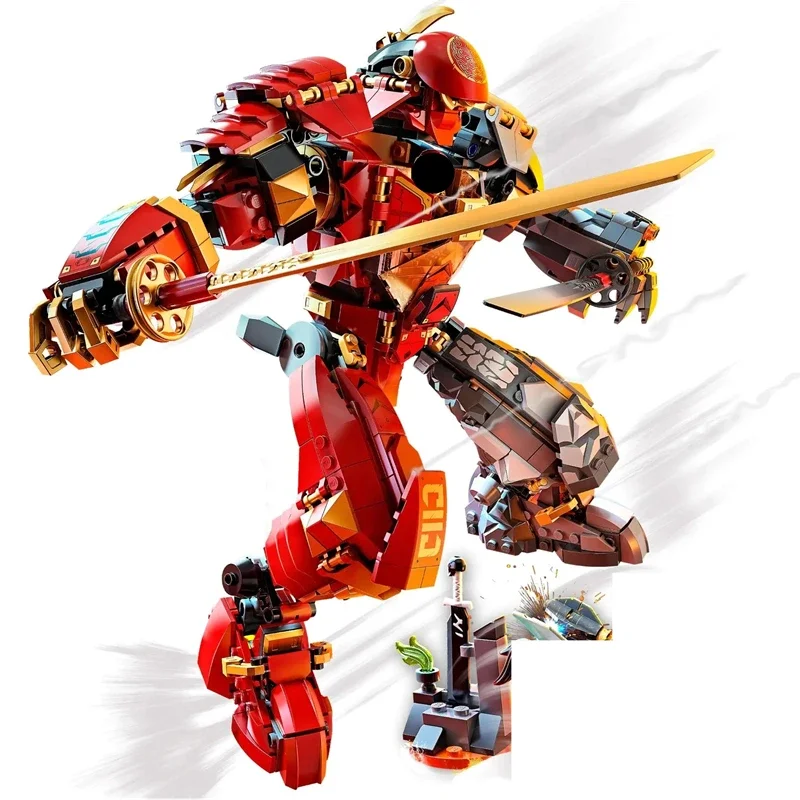 Fire Stone Mech Blocos de Construção Tijolos Série Ninja Compatível 71720 Filme Clássico Kit Modelo Crianças Brinquedos para Crianças Presente de Natal