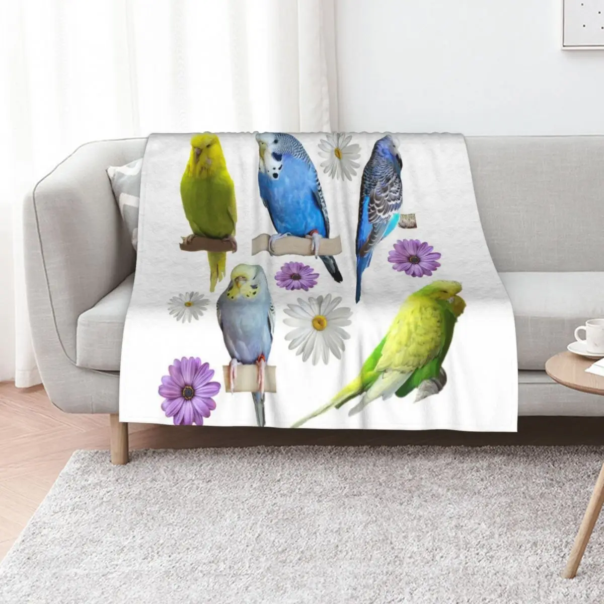Budgies the beatiful pets. For parakeet lovers Throw Blanket Plush Sofa Sofas Retros heavy to sleep Picnic Blankets