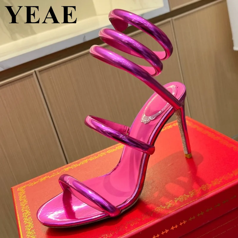 

Sexy Ankle Strap Cross-tied Sandals Women 2024 Summer Party Nightclub Stripper High Heels Wedding Party Designer Ladies Shoes