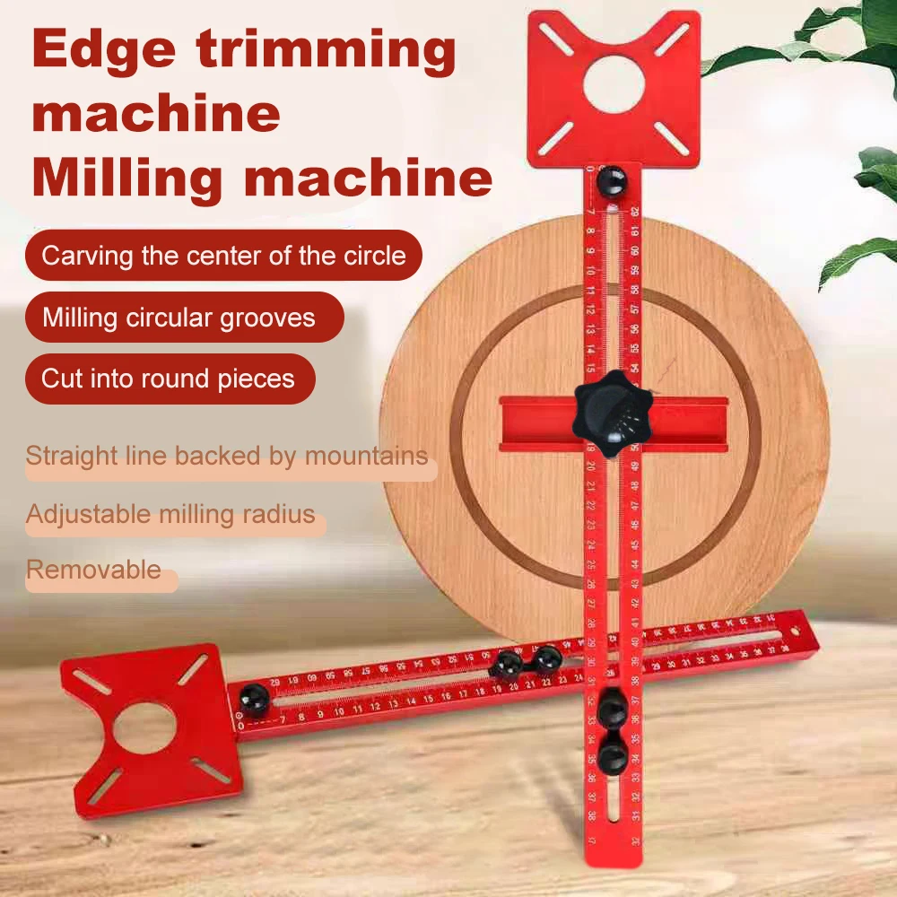 

4 in 1 Router Milling Groove Bracket-Cabinet Hardware Jig Aluminum Router Circle Cutting Jig Punch-Router Milling Groove Bracket