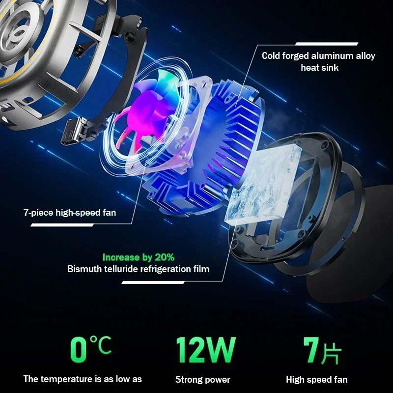 Полупроводниковый Магнитный Охлаждающий радиатор EX2 ULTRA 12 Вт высокой мощности, система PUBG, игровой охладитель для IPhone, Android