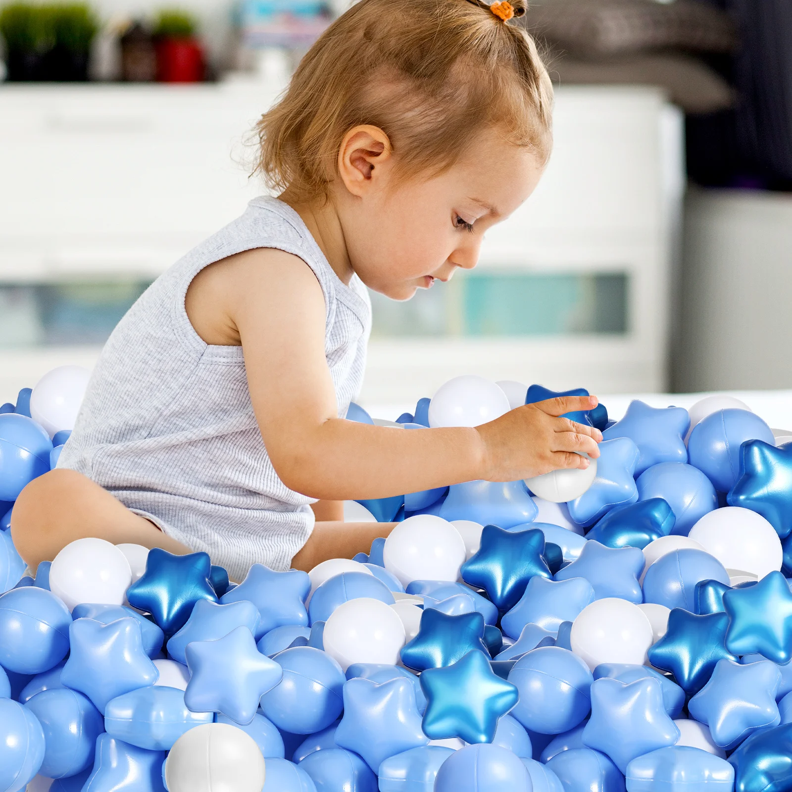 100 Pcs Ball Toddler Toys Bit Balls Pit Shapes Bounce House for Babies