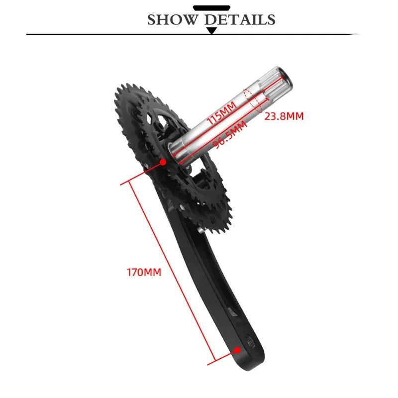 PROWHEEL 2*10/9/11 Speed  MTB Crankset 170mm Crank 28-38T Double Chainring Mountain Bike Parts with BB