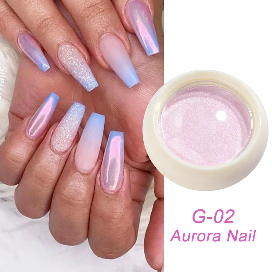 Solid Aurora Shell Nail Powder Pigment Blue Purple Mermaid Glitter Dust Holographic Manicure Nail Art Decoration