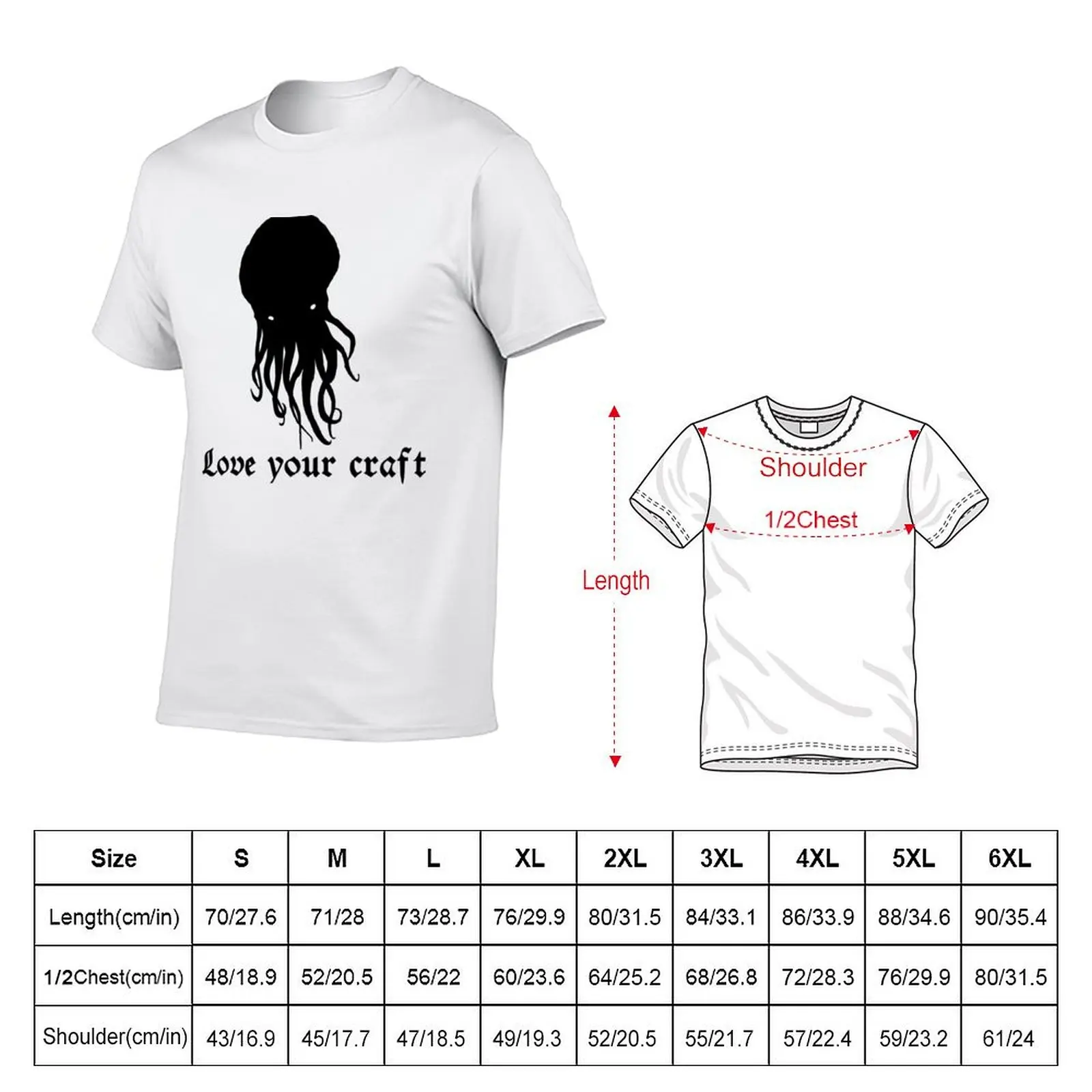 Love your craft (lovecraft) T-Shirt anime stuff oversized graphic tee tee shirts for men
