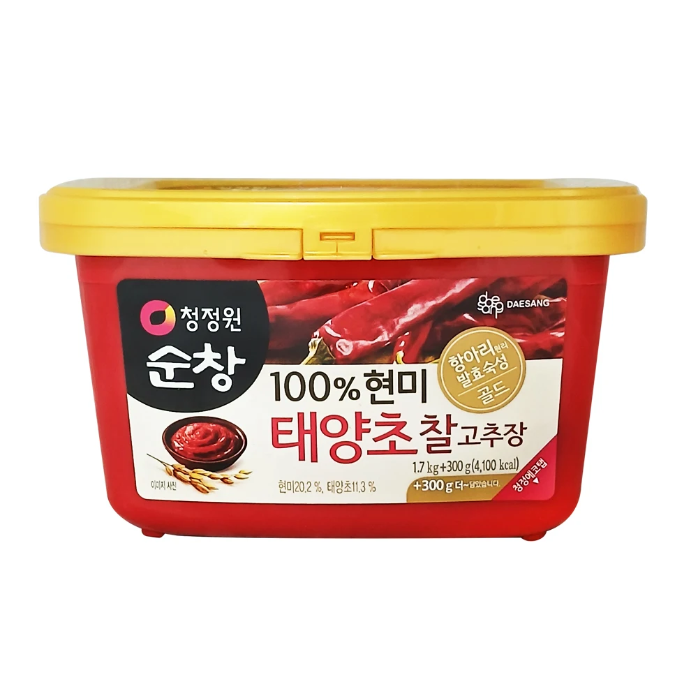 Cheongjungwon Suncheon 100% pasta de chile seco al sol de arroz integral 2 kg (1,7 kg + 300 g) X 1 pieza