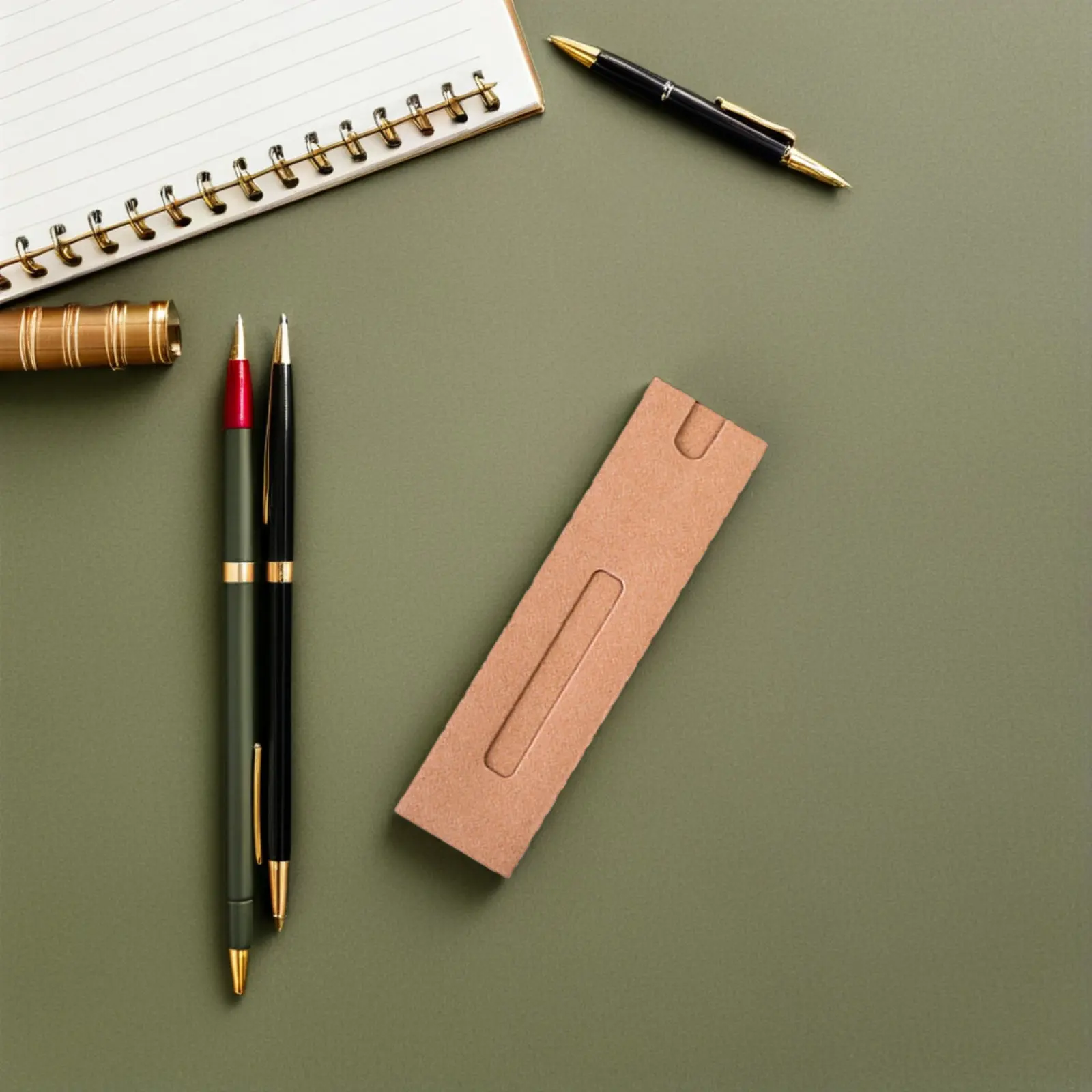40Pcs Kraft Pen Sleeves Single Pen Holder Packaging Tube Eco Friendly Retro Stationery Pouch Gift for Friends Family School