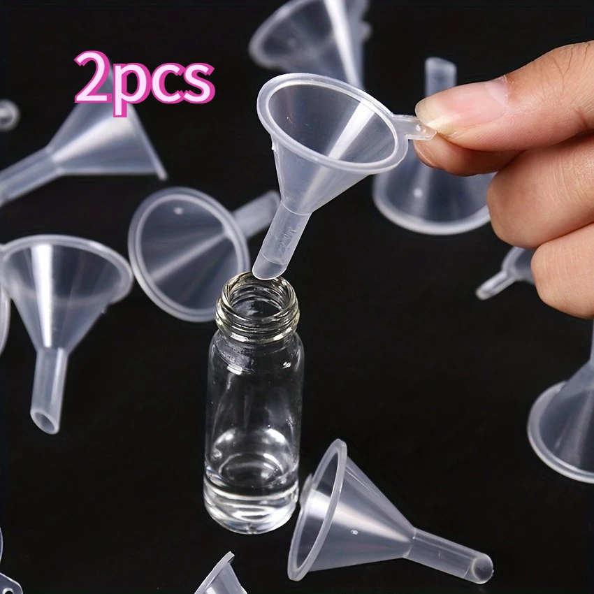 2 pcs/group, small plastic funnel, suitable for empty bottles filled with perfumes, mini liquids, essential oils