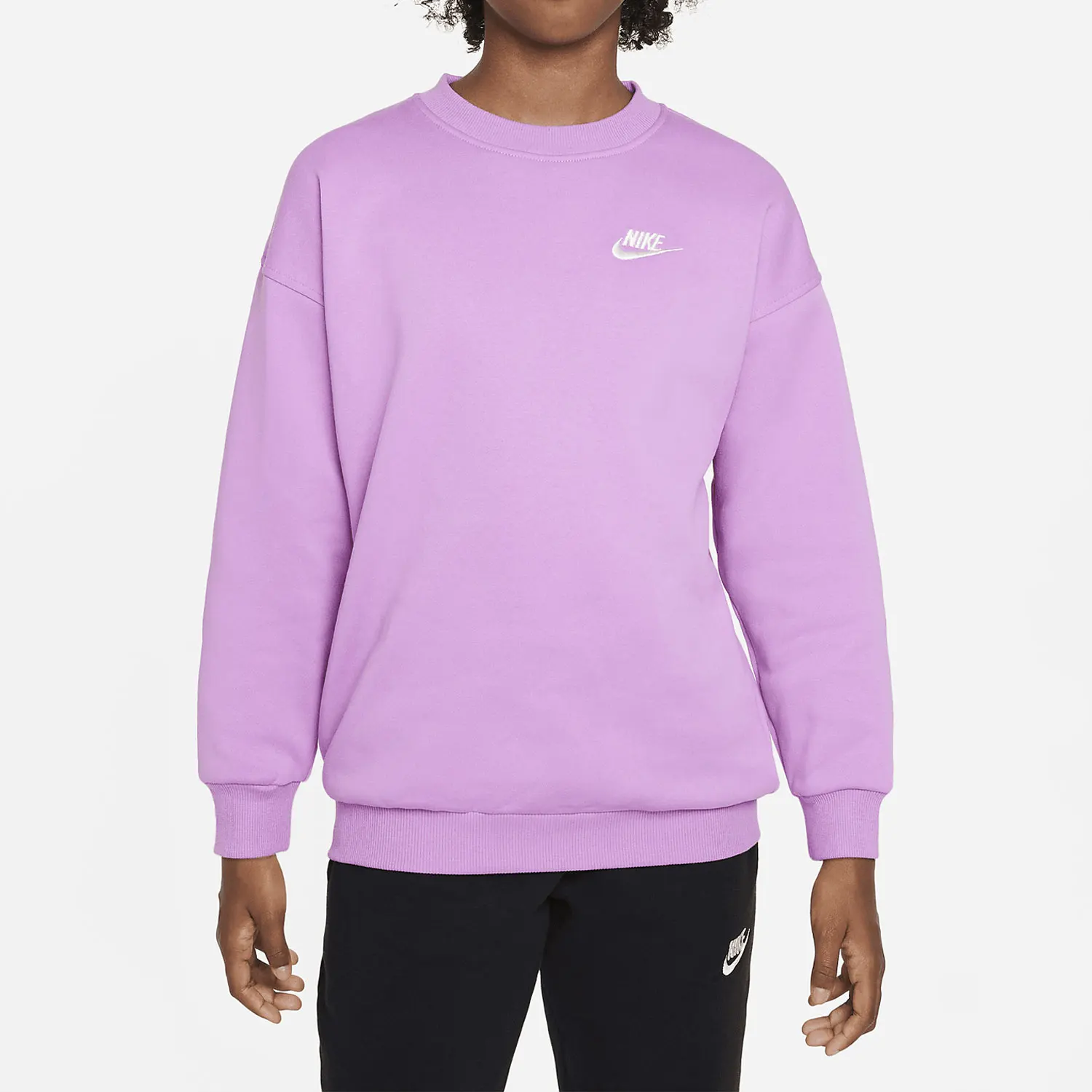 Nike genuine new big children's sports and leisure fashionable round neck simple hoodie FD2923-532