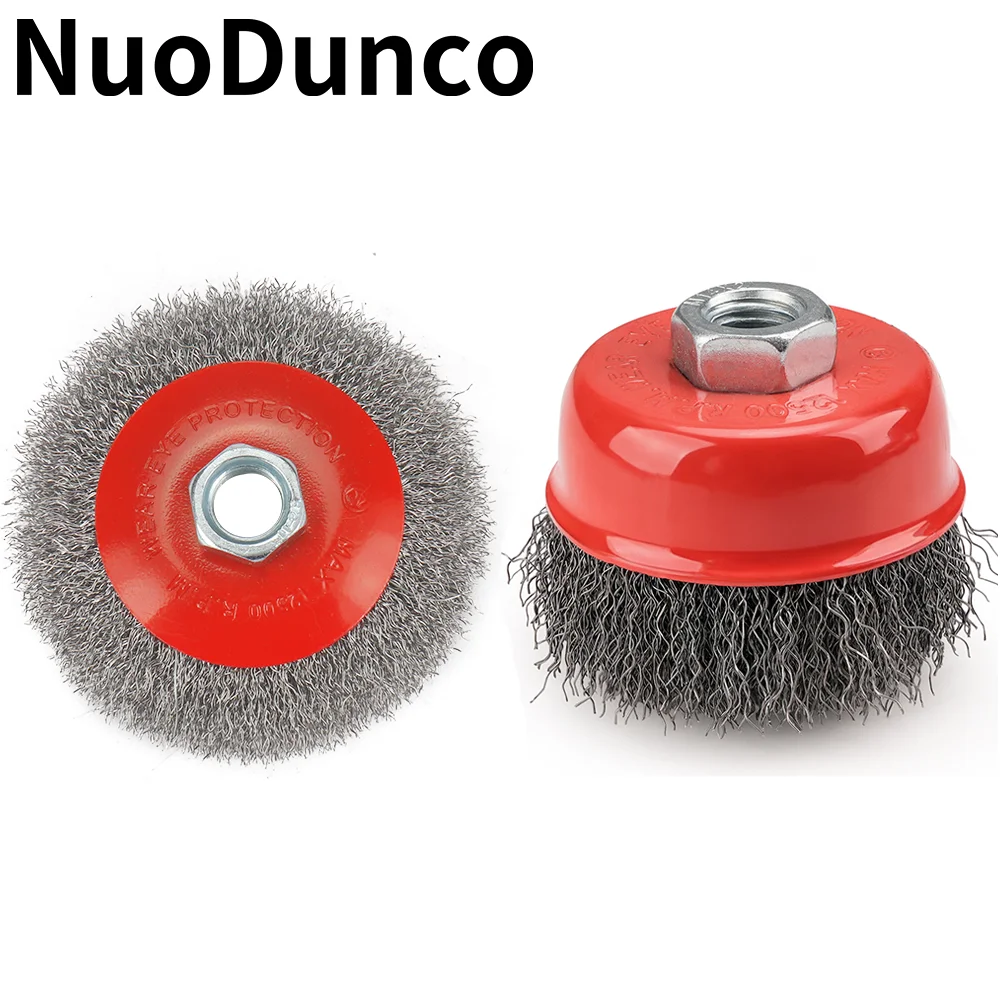 kit-de-escovas-de-arame-para-esmerilhadeira-angular-de-3-4-polegadas-2-pecas--escova-de-copo-de-arame-ondulado-e-escova-de-roda-de-arame-com-eixo-m14-para-remocao-de-ferrugem-e-tinta