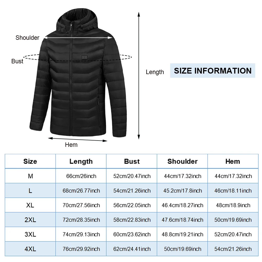 15 Areas Heated Jacket USB Men\'s Women\'s Winter Outdoor Electric Heating Jackets Warm Sports Thermal Coat Clothing Heatable Vest