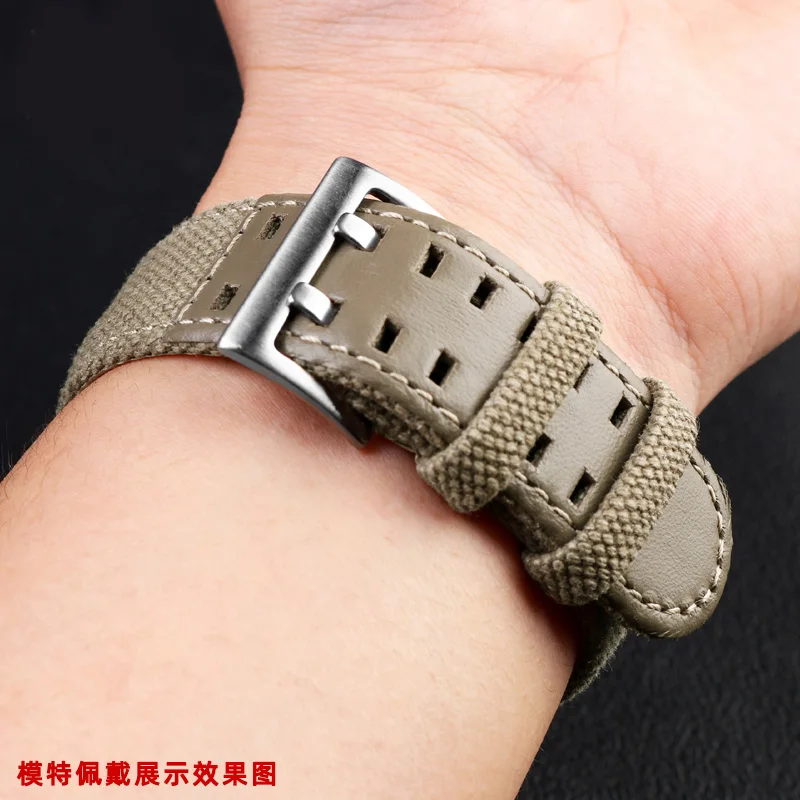 Breathable Canvas Watch Strap For Hamilton Khaki Field H69439363 H68201963 H70305993 Nylon Band 20mm 22mm Waterproof Bottom Men