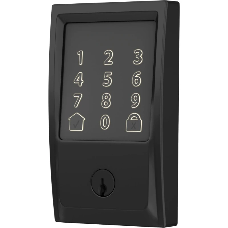 Encode Smart Wi-Fi Deadbolt with Century Trim in Matte Black