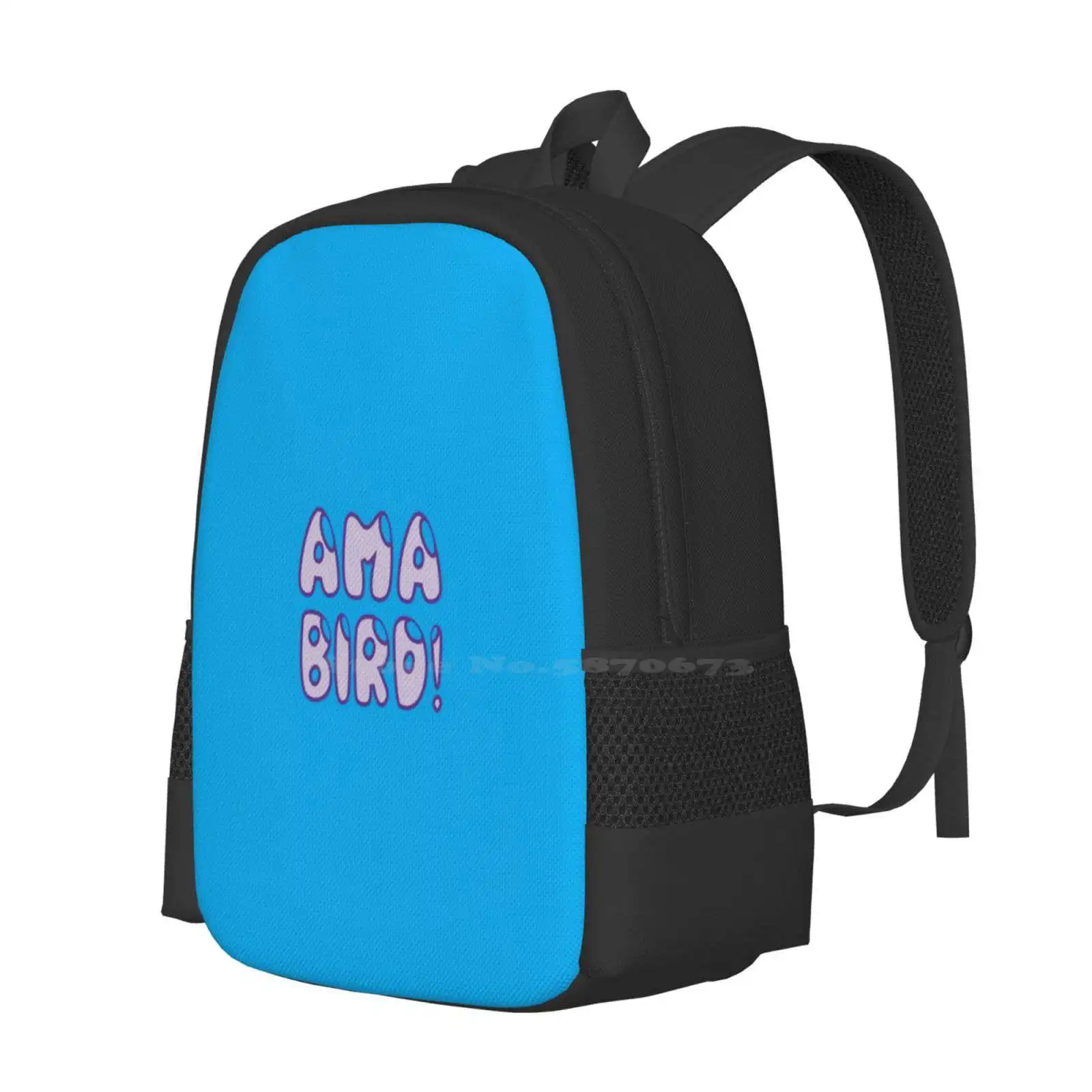 Ama Bird! School Bags Travel Laptop Backpack Twitch Emote Ama Bird Slogan Custom