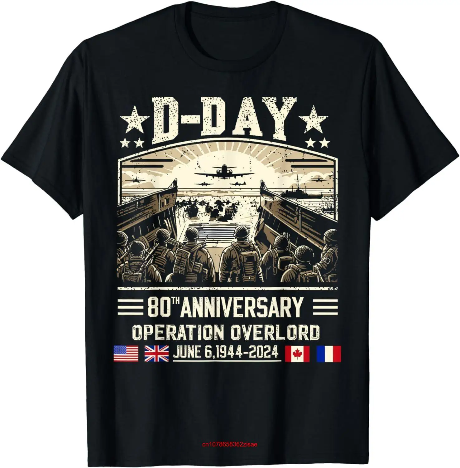 D Day Dwight Eisenhower Quote 80th Anniversary T Shirt long or short sleeves