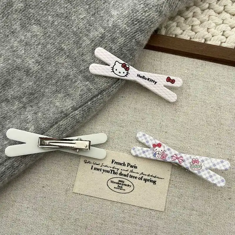 Cute Hello Kitty Hairpin Sweet Cartoon Cat Girl Heart Side Clip Hairpin Clip Girl Feeling Hairpin Headwear Student Wholesale