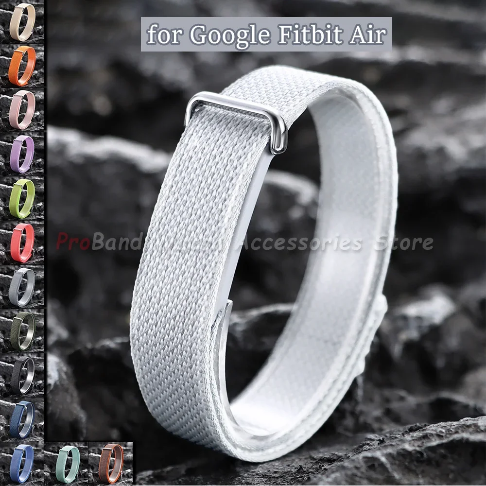 Nylon Braided Sports Watch Strap for Google Fitbit Air Bracelet Quick-dry Breathable Loop Wrist Band Accessories for Men Women