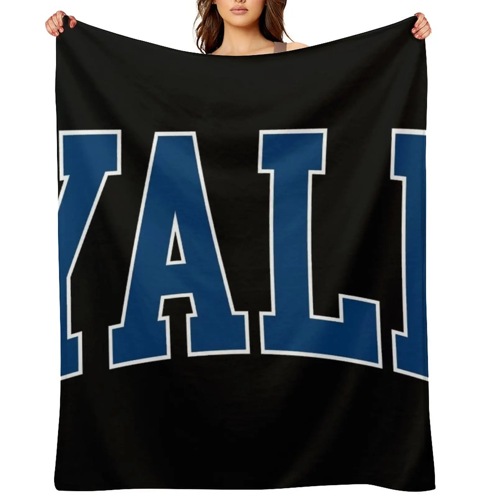 yale - college font curved Throw Blanket Fashion Sofas Summer Hairy Camping Blankets