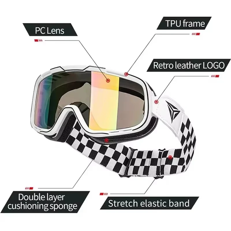 Motowolf Motorcycle Glasses Men Women  Anti-fog Mtb Dirt Bike Goggles Retro ATV Motorcycle Eyeglasses For Touring Riding