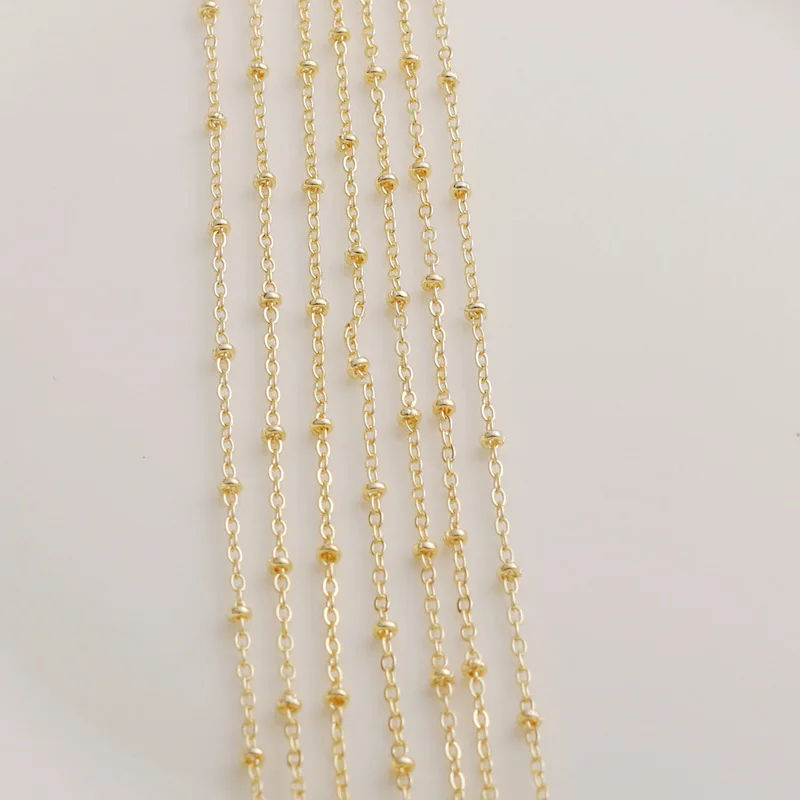 WT-BC209 WKT Wholesale18K Copper-Clad Gold Bar Ferrier Beads Chain Water Wave Bracelet DIY Handmade Jewelry Accessories