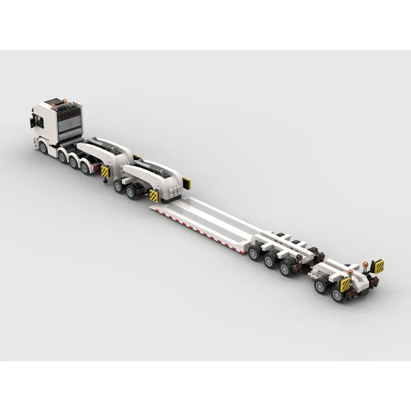 

MOC-255438 Flatbed Cargo Transport Truck with Low Loader Trailer Building Block Model 955Parts Boys Children's Birthday Toy Gift