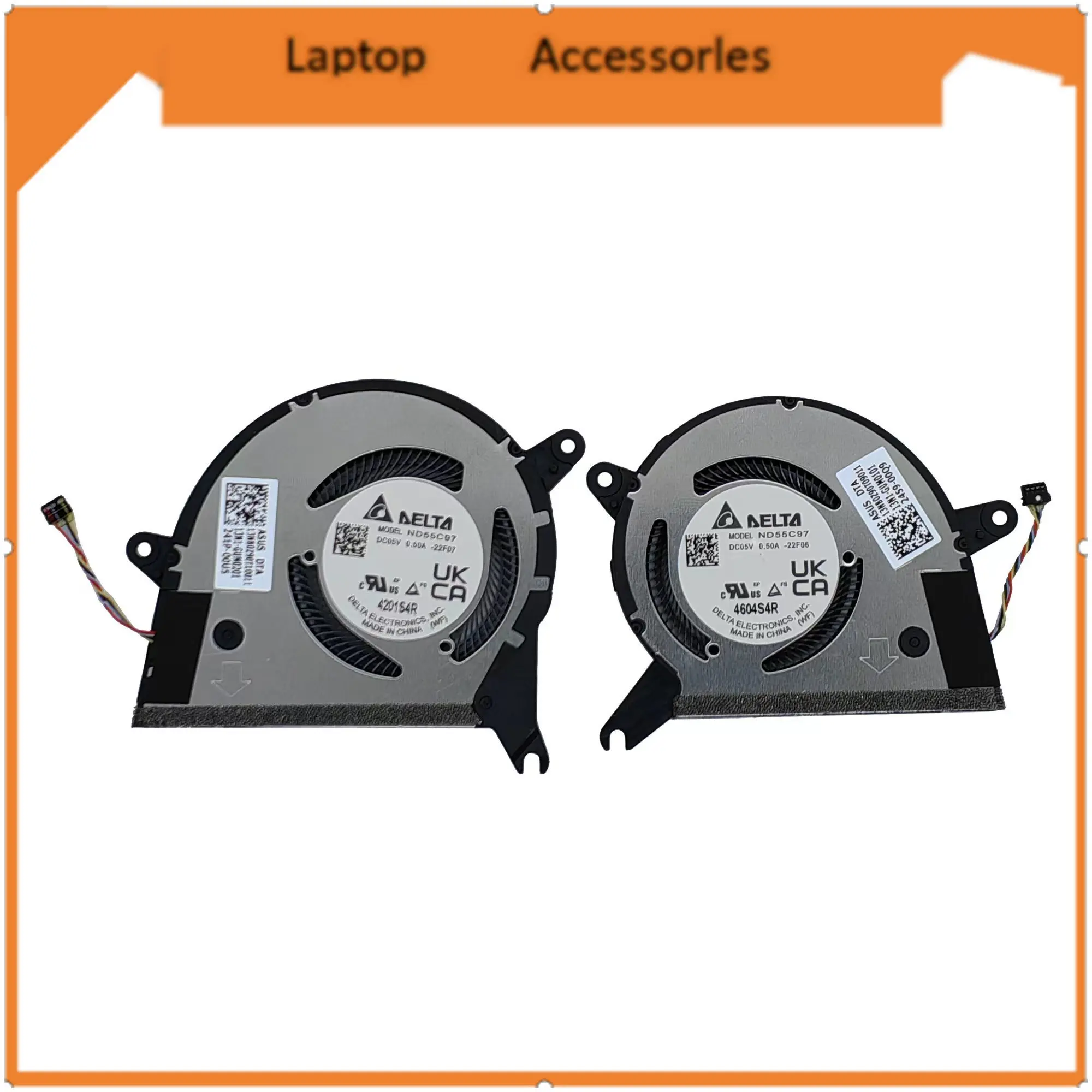 HJ CPU + ventilador de refrigeración GPU para ASUS Zenbook S 13 OLED UX5304 UX5304V UX5304VA ND55C97-22F06 ND55C97-22F07 DC5V 0.50A 2023 ventilador